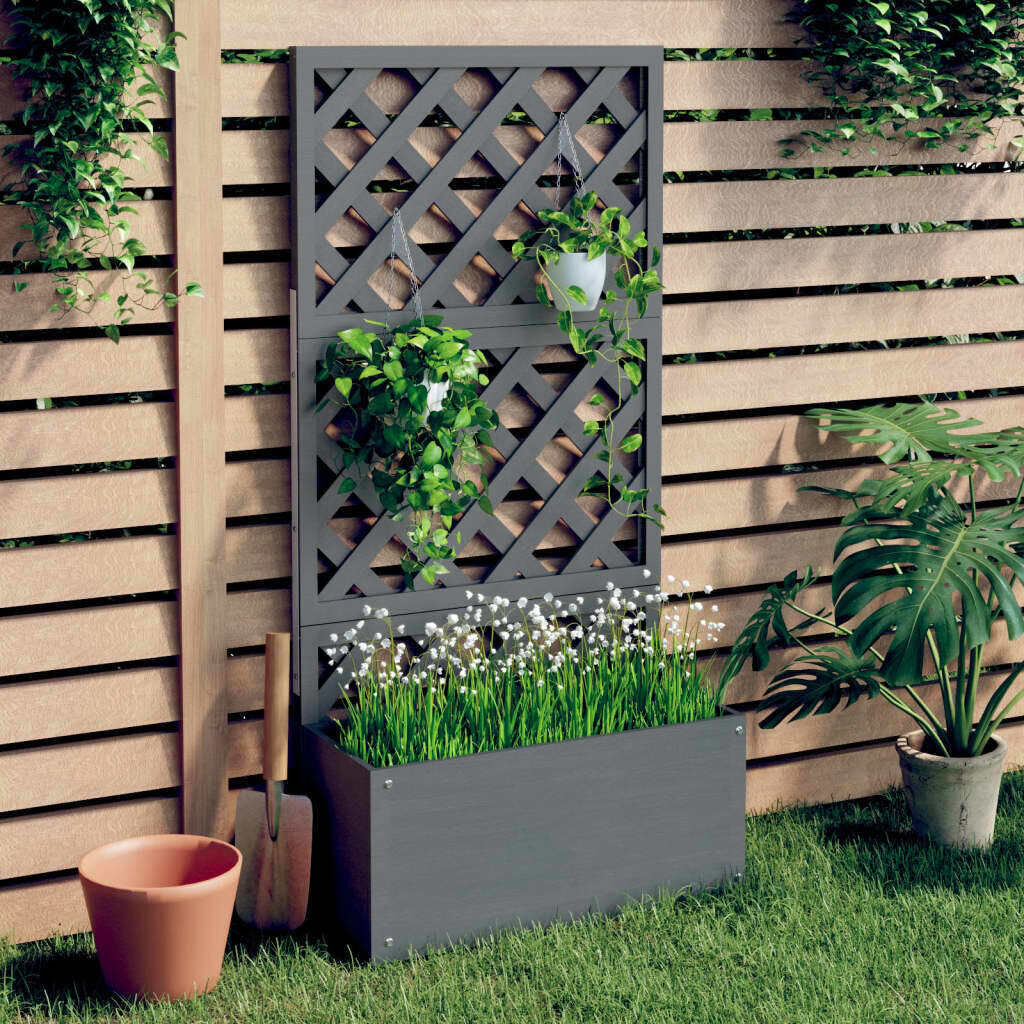 Trellis Planters Grey 65x33x135 cm WPC Price