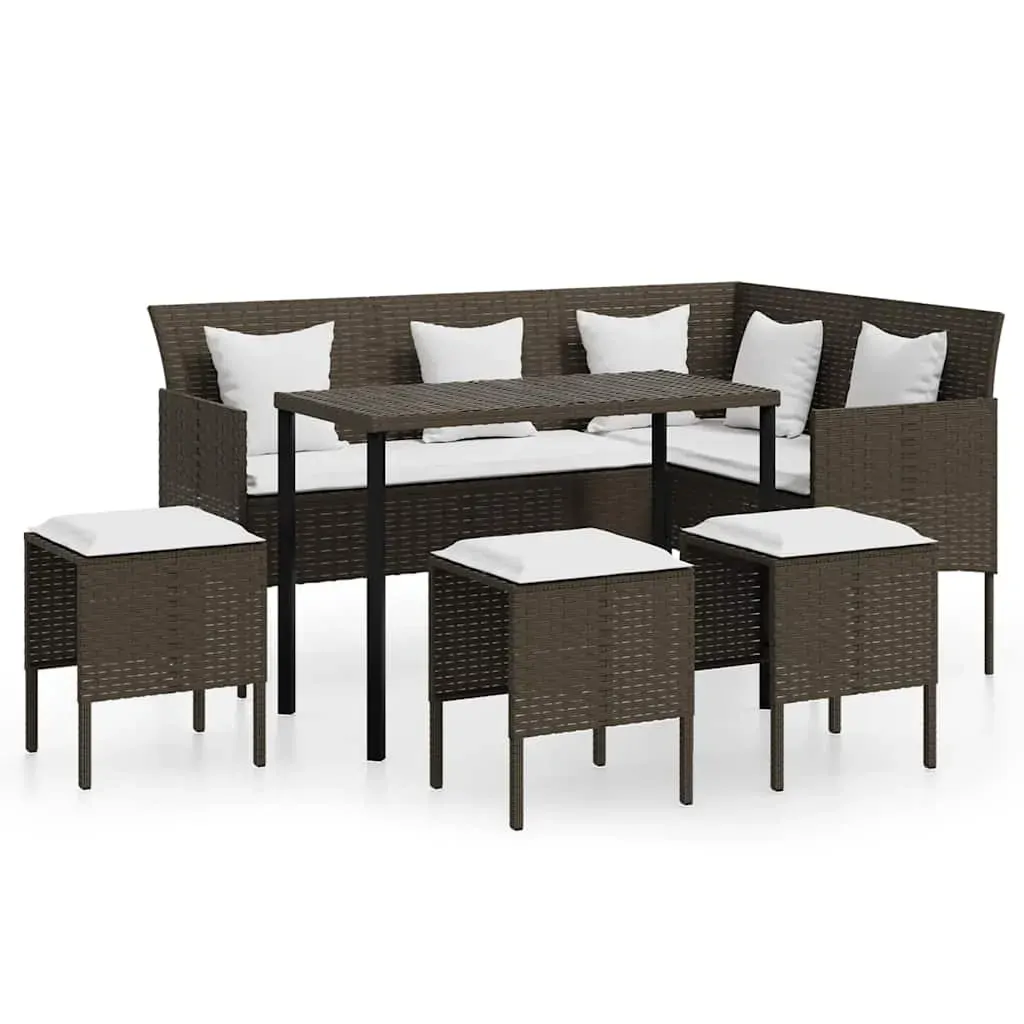5 Piece L-shaped Couch Sofa Set with Cushions Poly Rattan Price