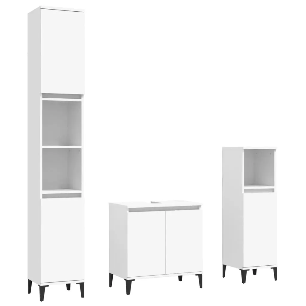 3 Piece Bathroom Furniture Set Engineered Wood Price