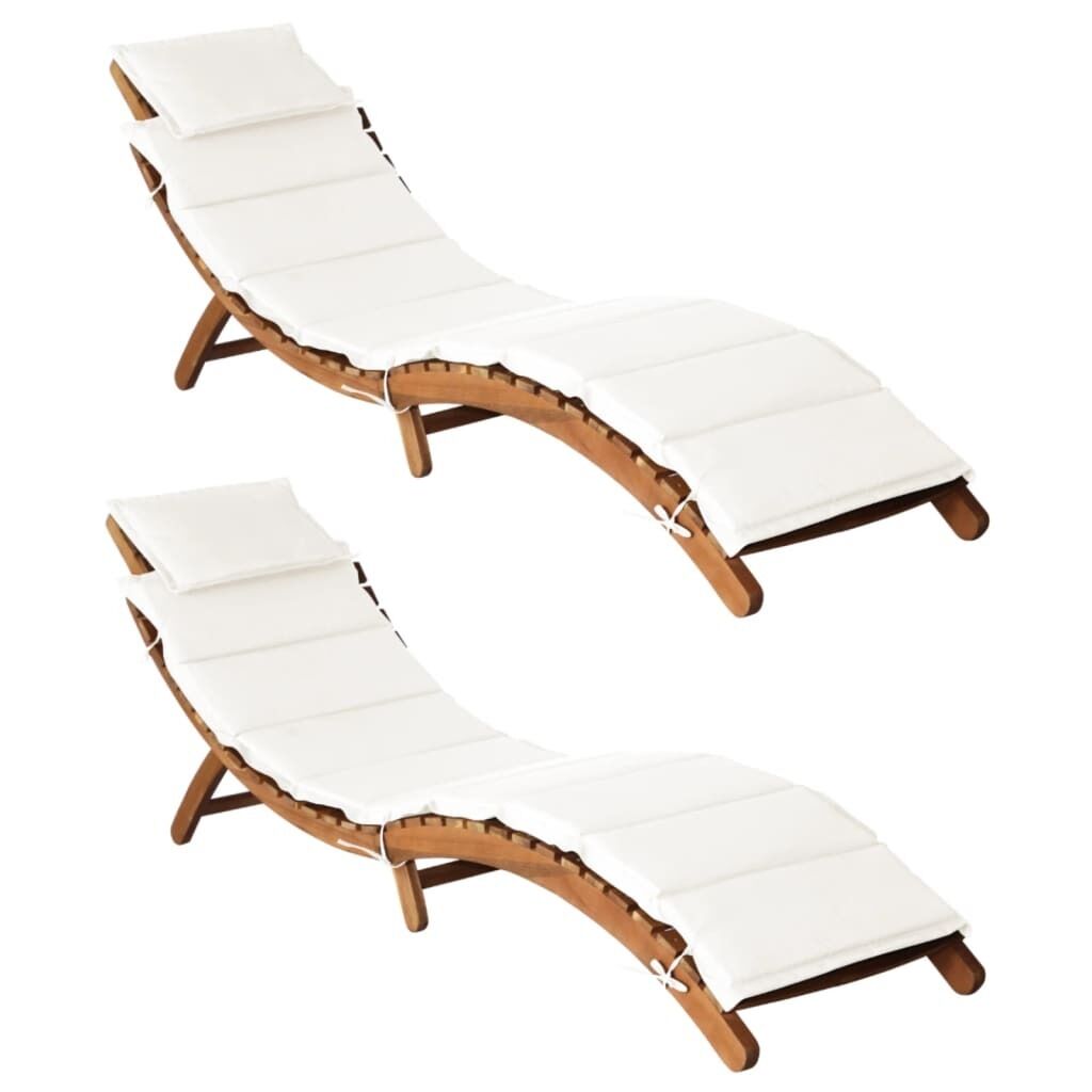 Sun Loungers with Cushions Solid Wood Acacia Price