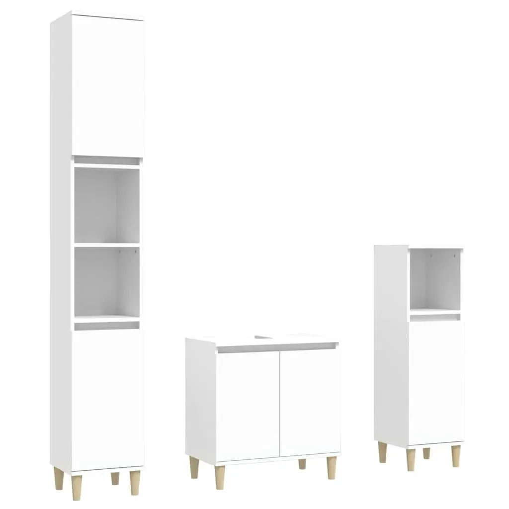 3 Piece Bathroom Furniture Set Engineered Wood Price