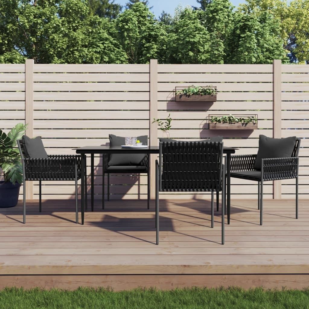 Garden Dining Set with Cushions Poly Rattan and Steel Price