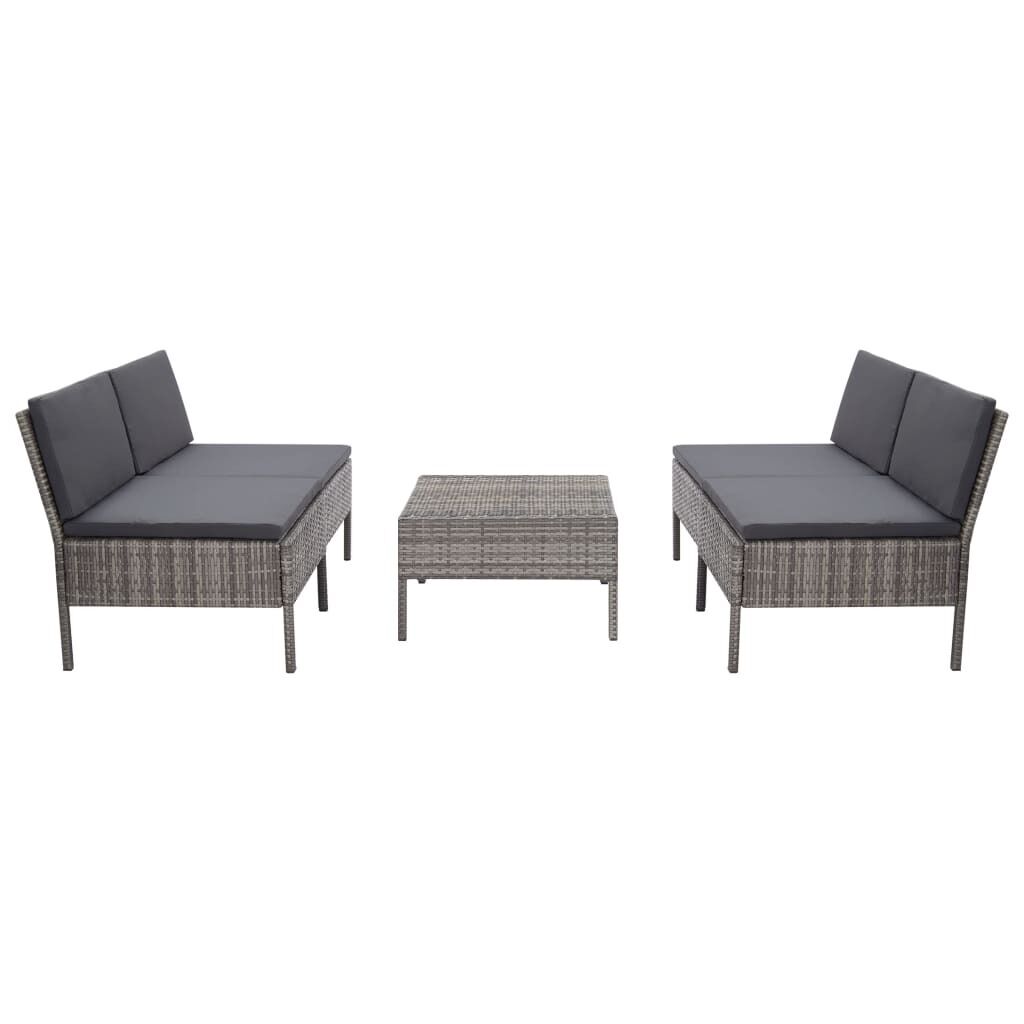 5 Piece Garden Sofa Set with Cushions Poly Rattan Price