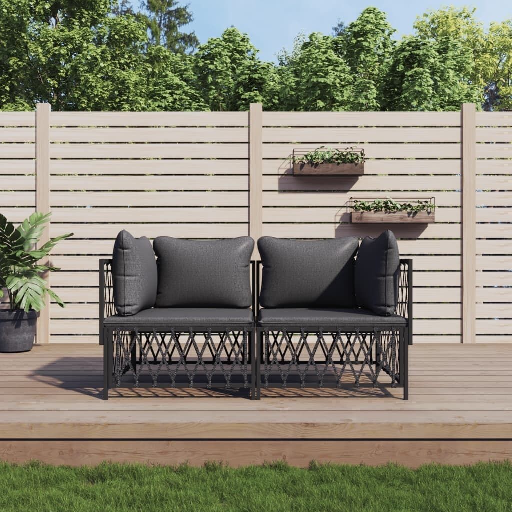 Garden Lounge Set with Cushions Steel Price