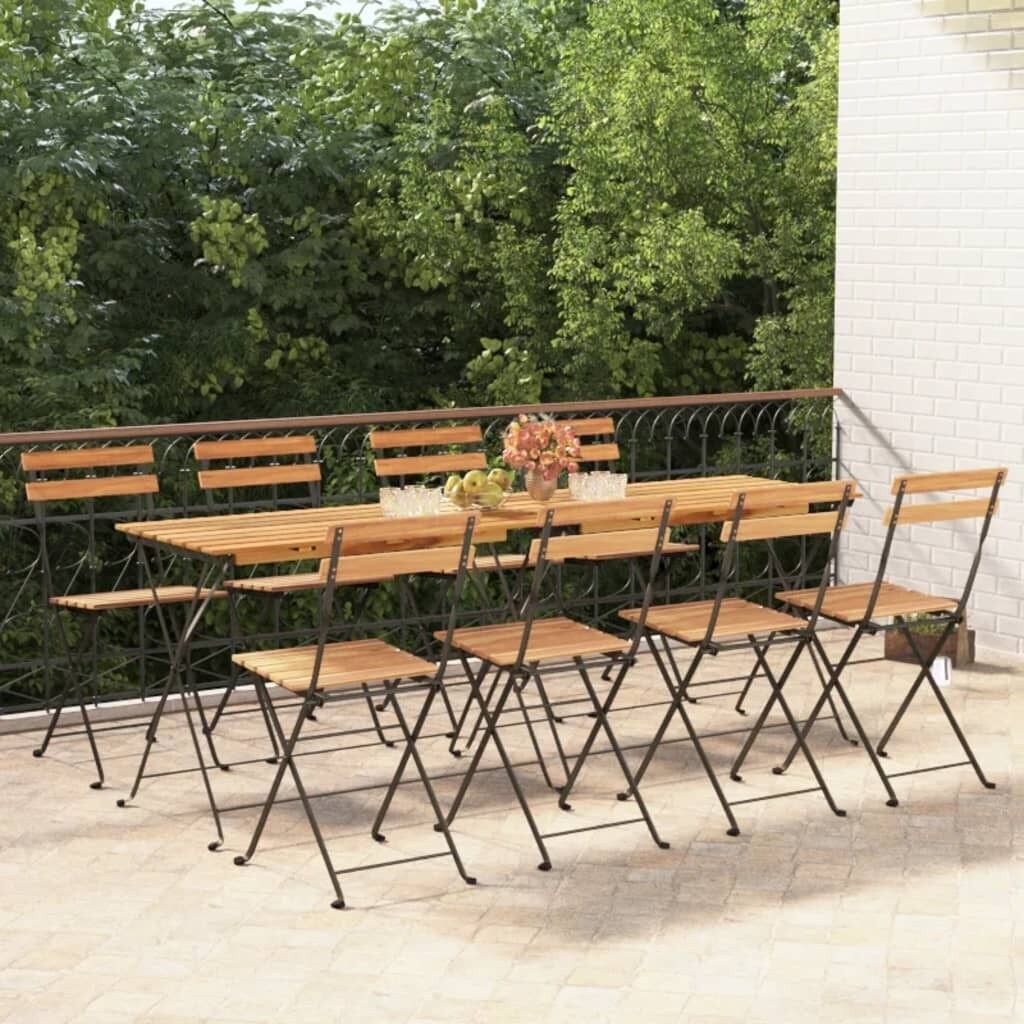 Folding Bistro Chairs Solid Wood Teak and Steel Price