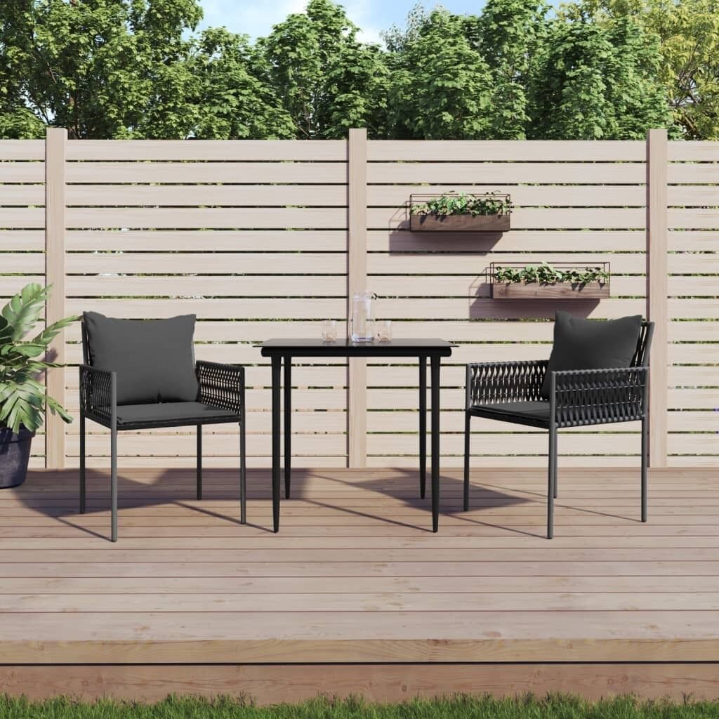 Garden Dining Set with Cushions Poly Rattan and Steel Price