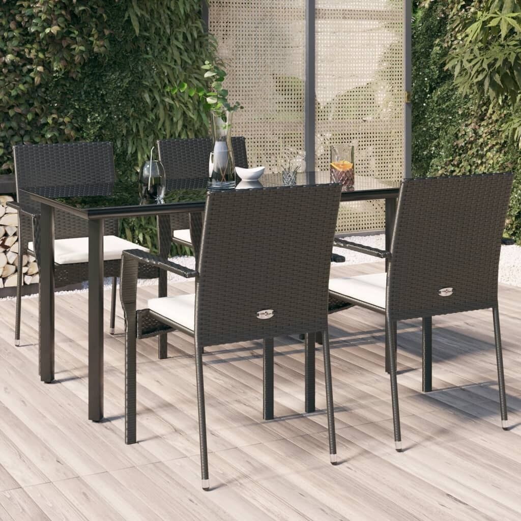 Garden Dining Set with Cushions Poly Rattan Price