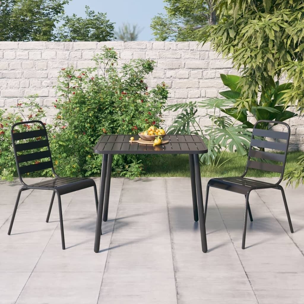 Garden Dining Set Anthracite Steel Price