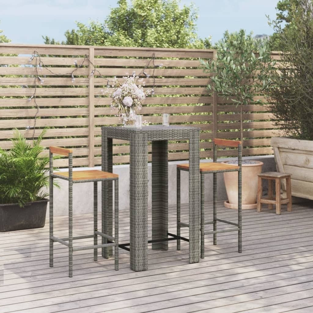 Garden Bar Set Poly Rattan&Solid Wood Acacia Price