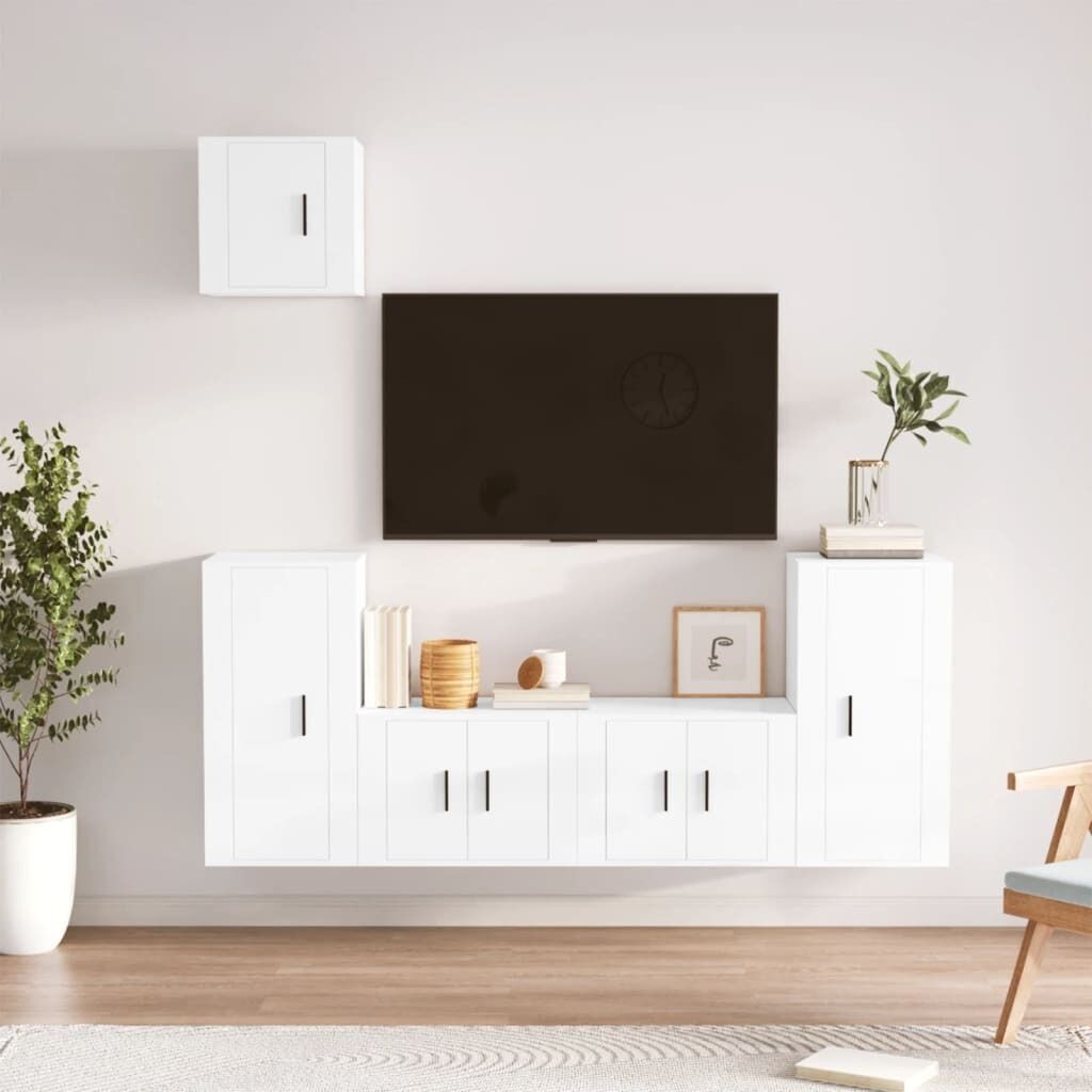 5 Piece TV Cabinet Set Engineered Wood Price