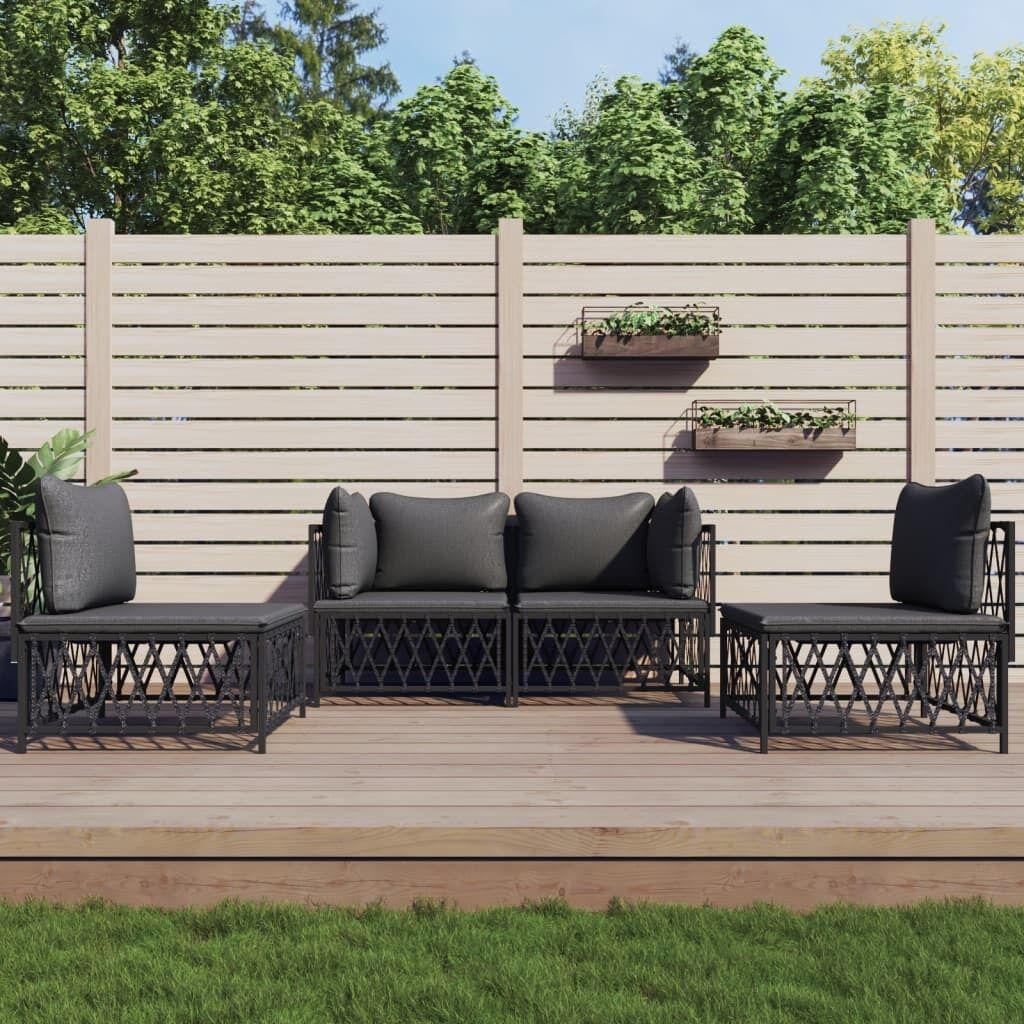 Garden Lounge Set with Cushions Steel Price