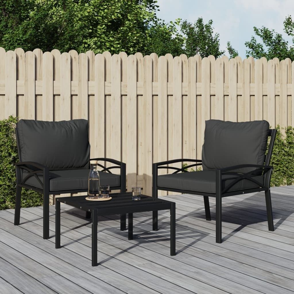 Garden Chair With Grey Cushions 68x76x79 cm Steel Price