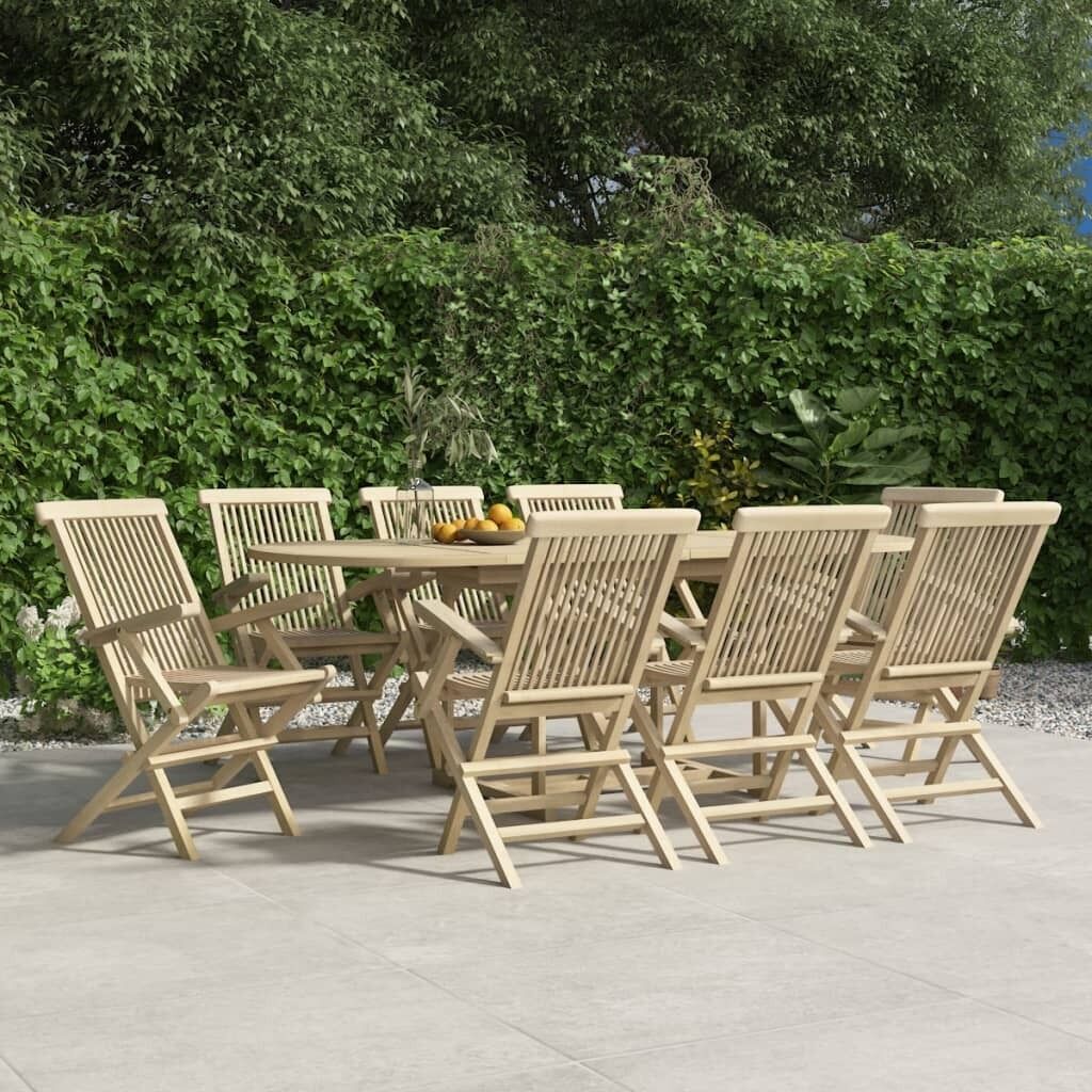 Folding Garden Chairs Grey 56x61x89 cm Solid Wood Teak Price