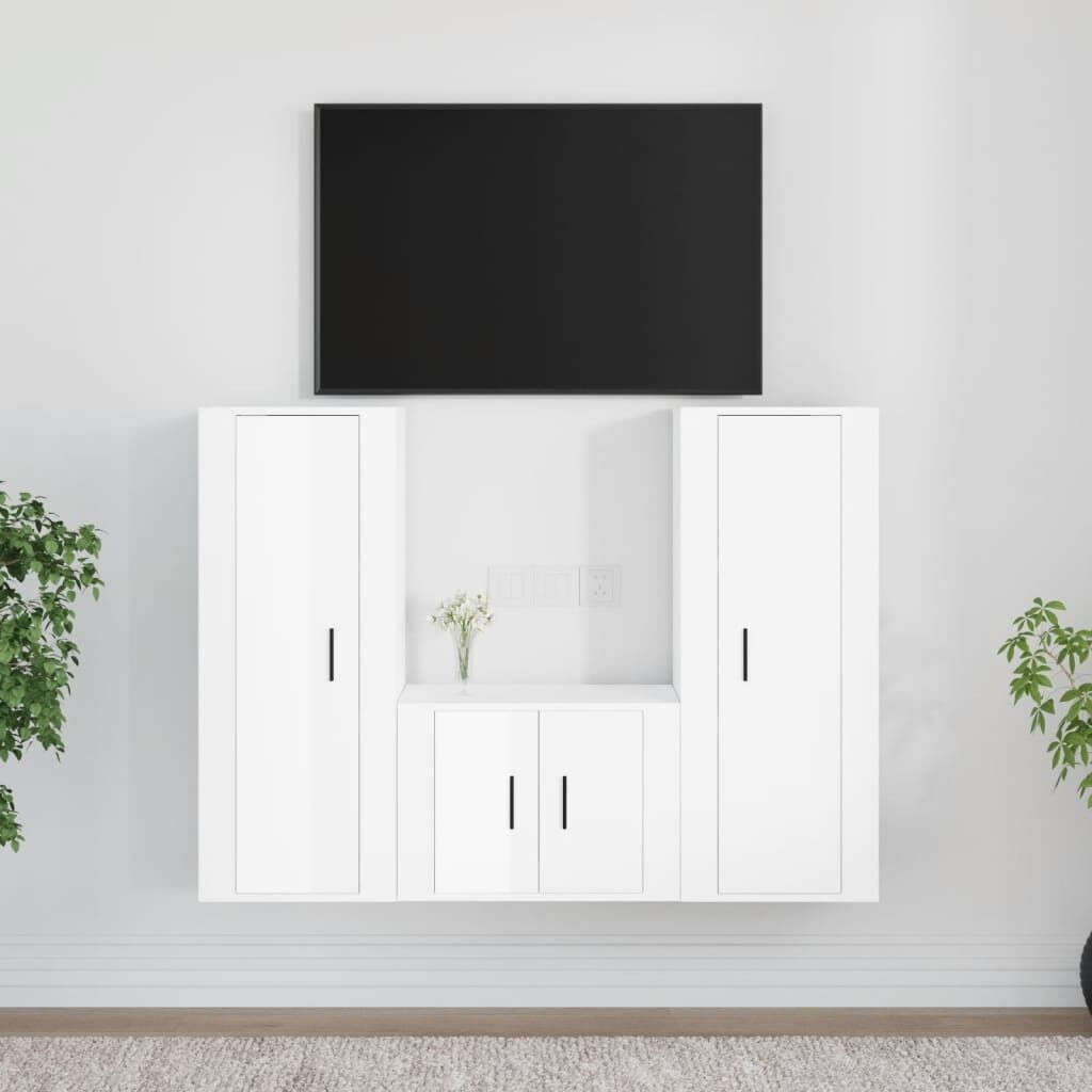 3 Piece TV Cabinet Set Engineered Wood Price