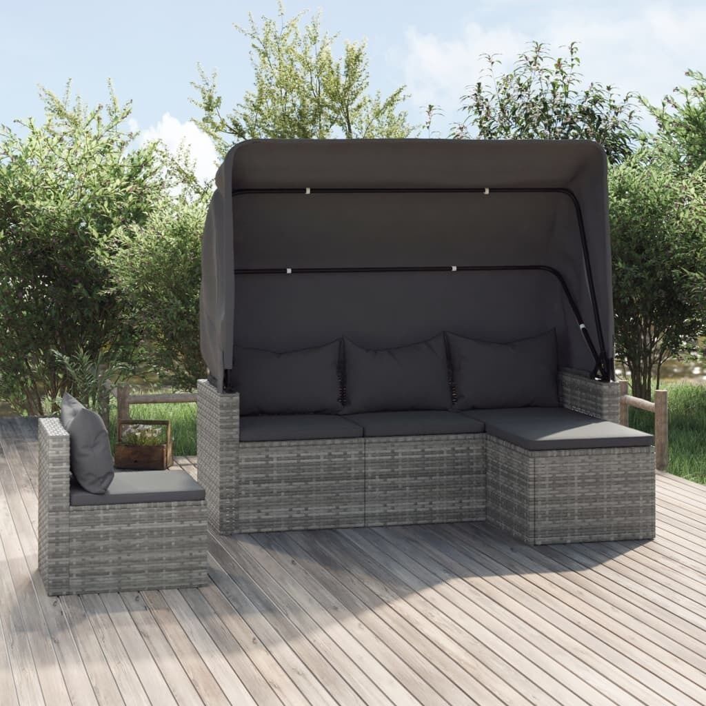 4 Piece Garden Sofa Set with Cushions Poly Rattan Price