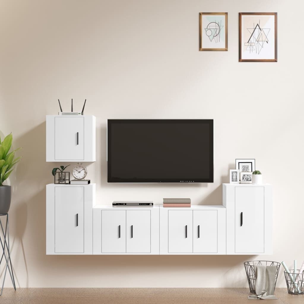 5 Piece TV Cabinet Set Engineered Wood Price