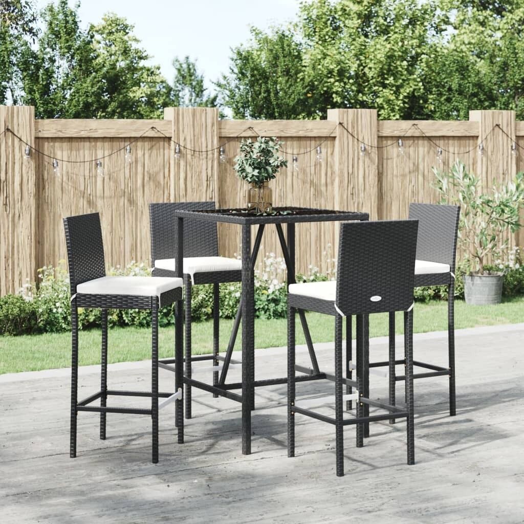 Outdoor Bar Set with Cushions Poly Rattan Price