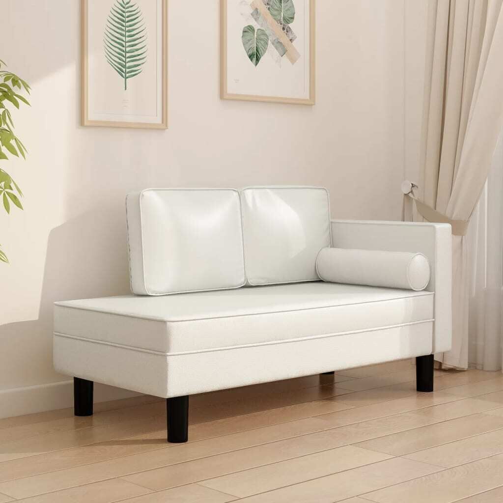 Chaise Lounge with Cushions and Bolster Faux Leather Price