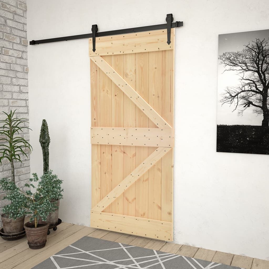 Sliding Door with Hardware Set Solid Pine Wood Price