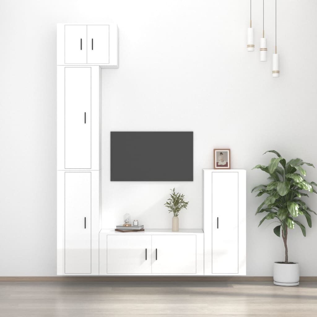 5 Piece TV Cabinet Set Engineered Wood Price