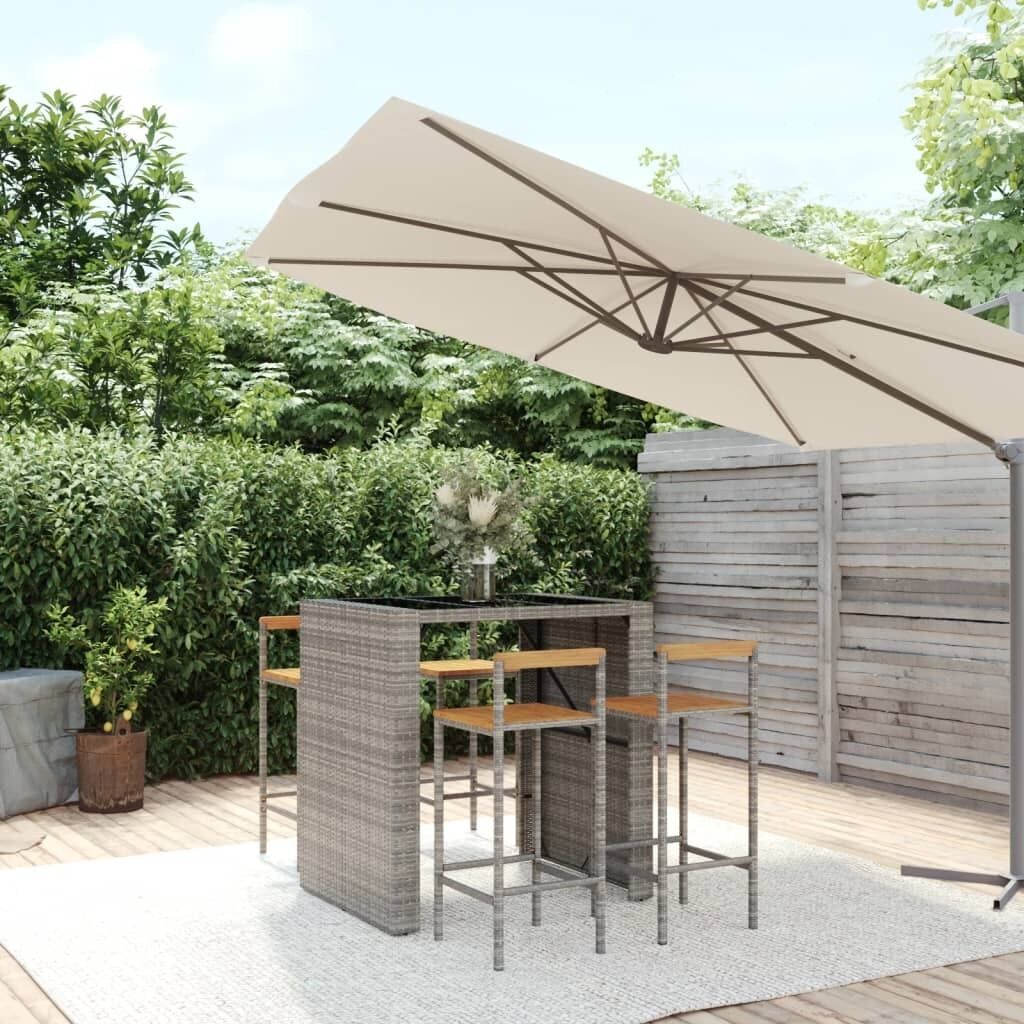 Garden Bar Set Poly Rattan& Solid Wood Acacia Price