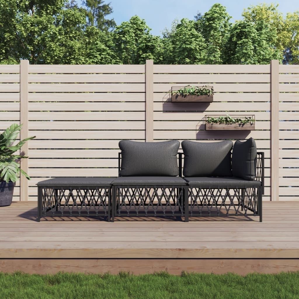 Garden Lounge Set with Cushions Steel Price