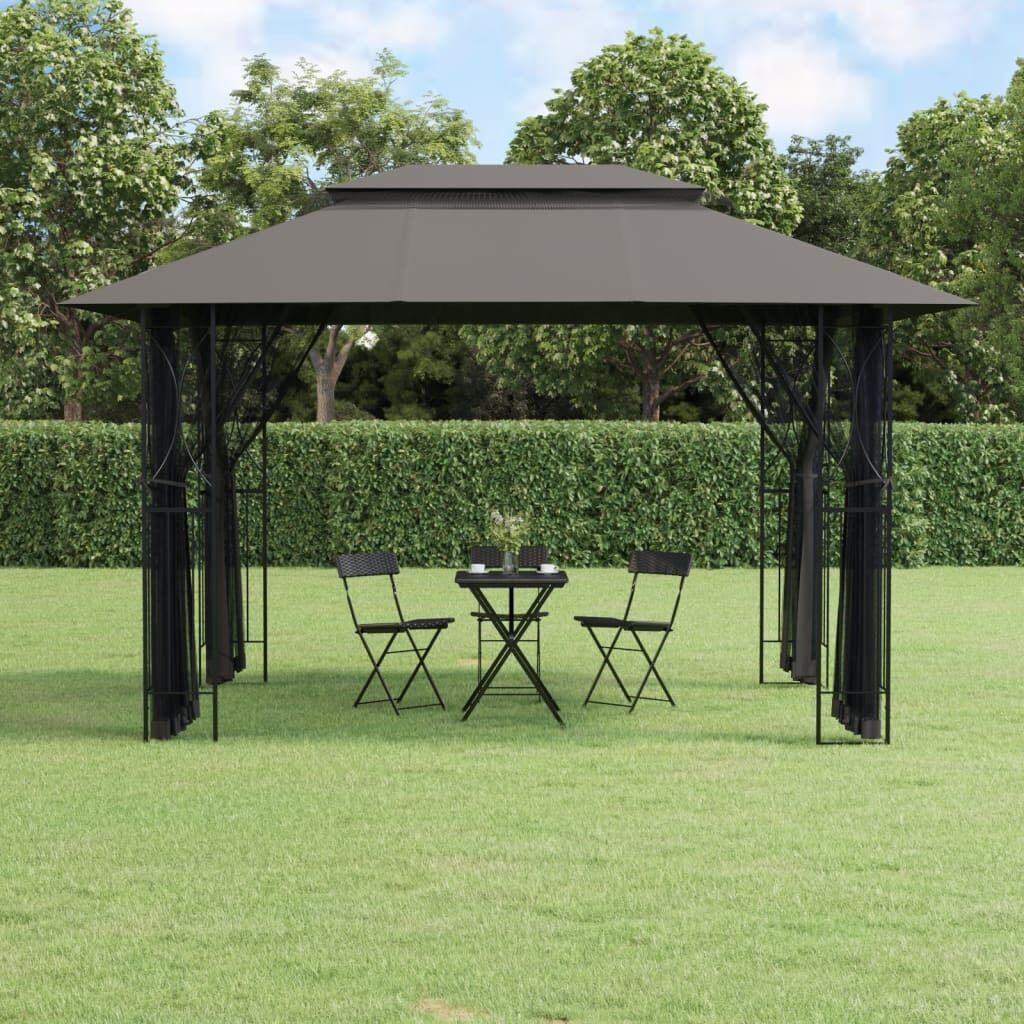 Gazebo with Sidewalls Anthracite Steel Price