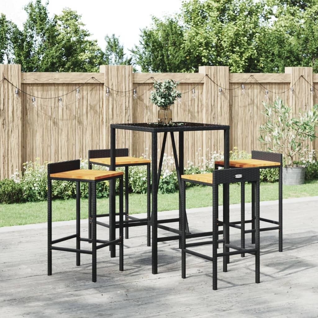 Garden Bar Set Poly Rattan& Solid Wood Acacia Price
