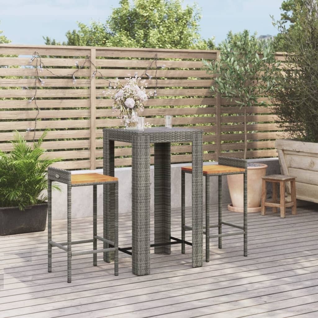 Garden Bar Set Poly Rattan&Solid Wood Acacia Price