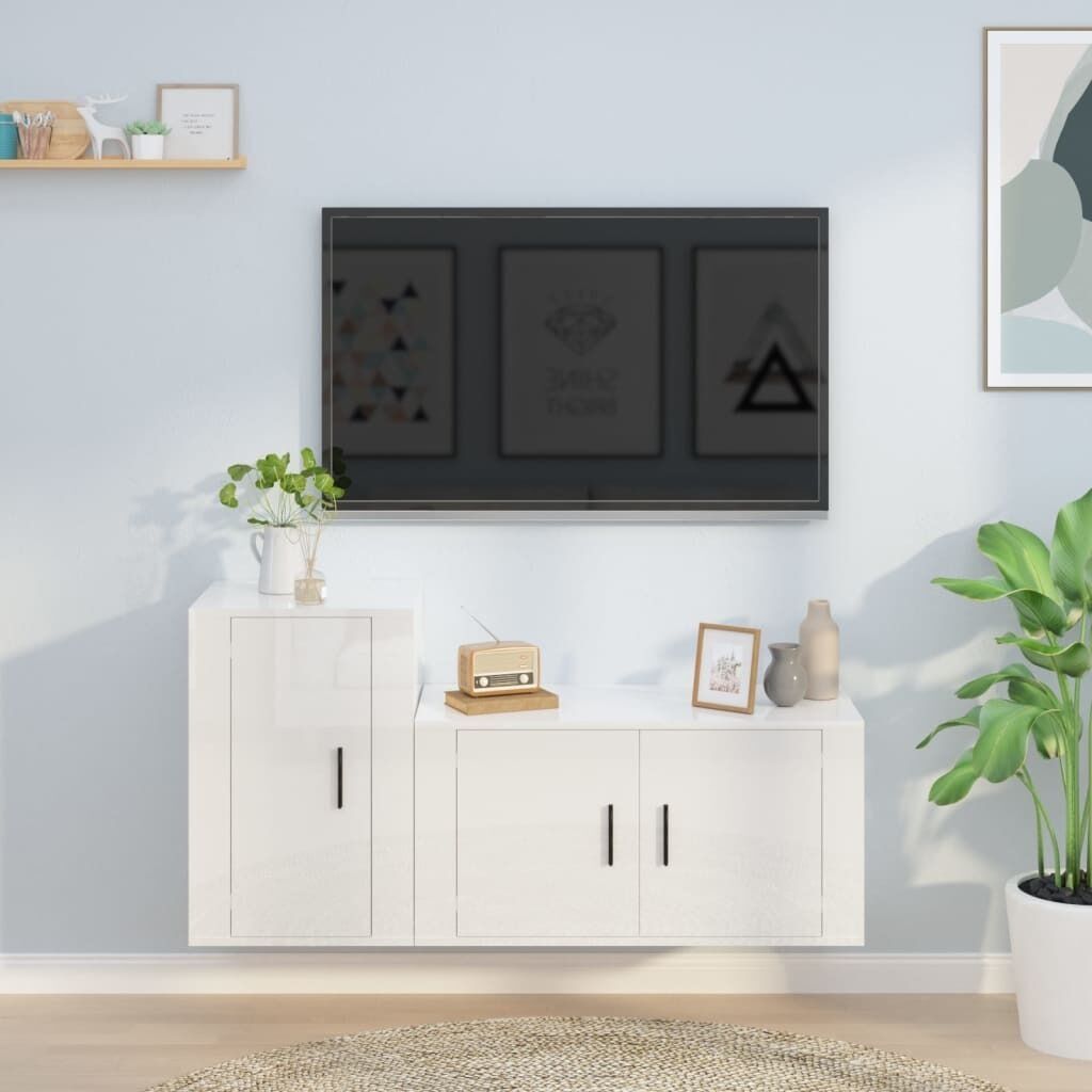 2 Piece TV Cabinet Set Engineered Wood Price