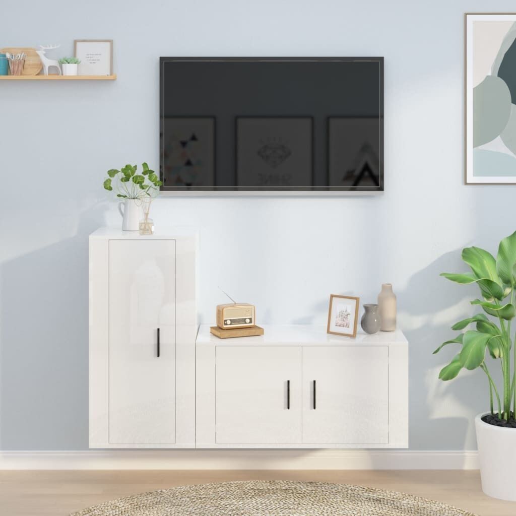 2 Piece TV Cabinet Set Engineered Wood Price
