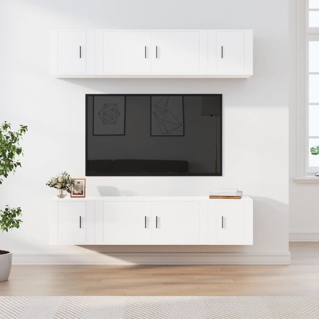 6 Piece TV Cabinet Set Engineered Wood Price