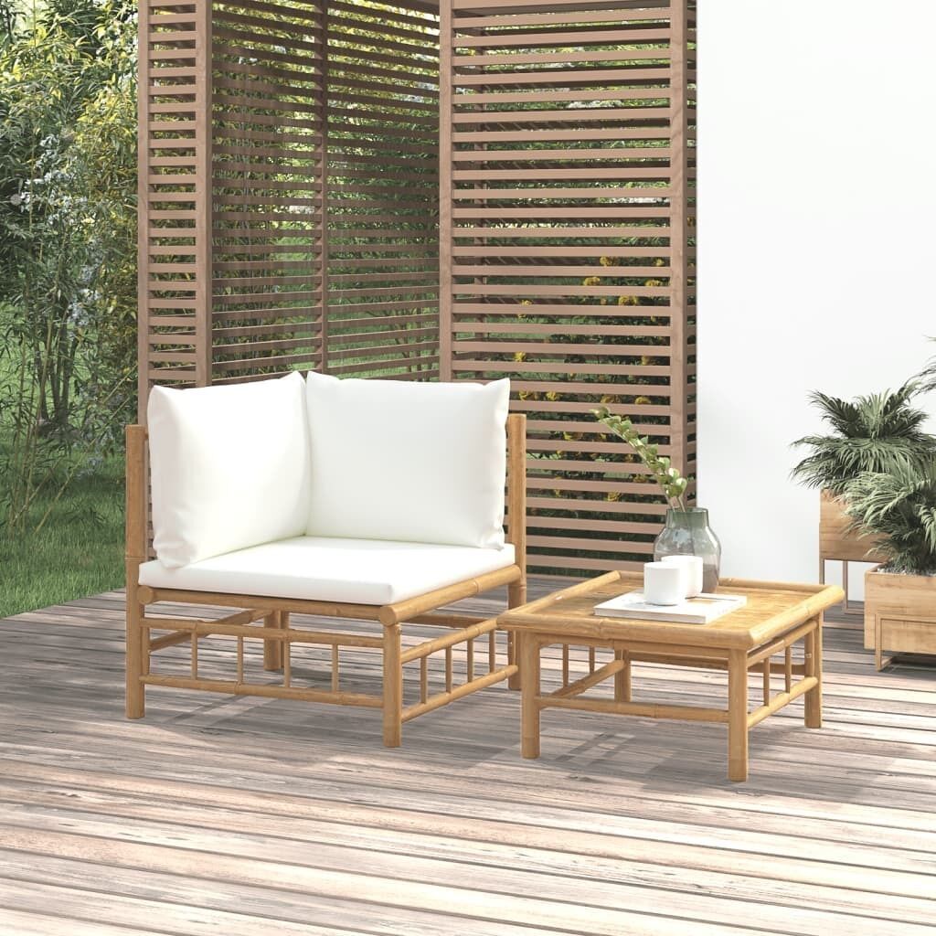 Garden Lounge Set with Cushions Bamboo Price