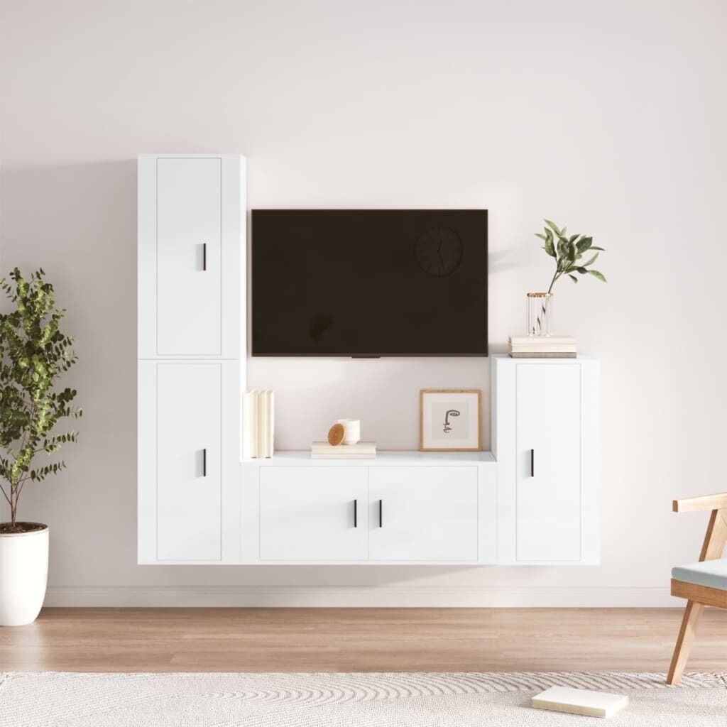 4 Piece TV Cabinet Set Engineered Wood Price