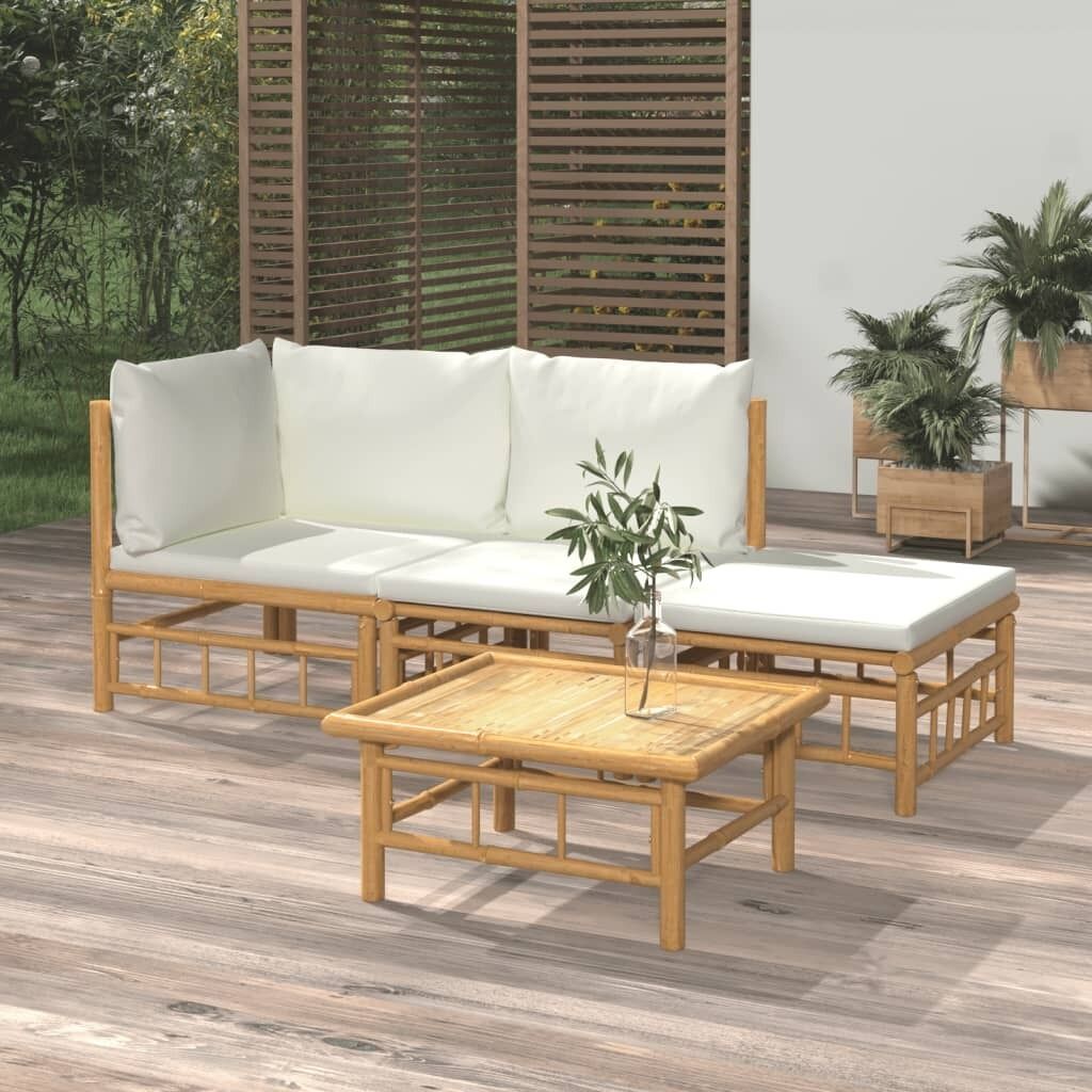 Garden Lounge Set with Cushions Bamboo Price