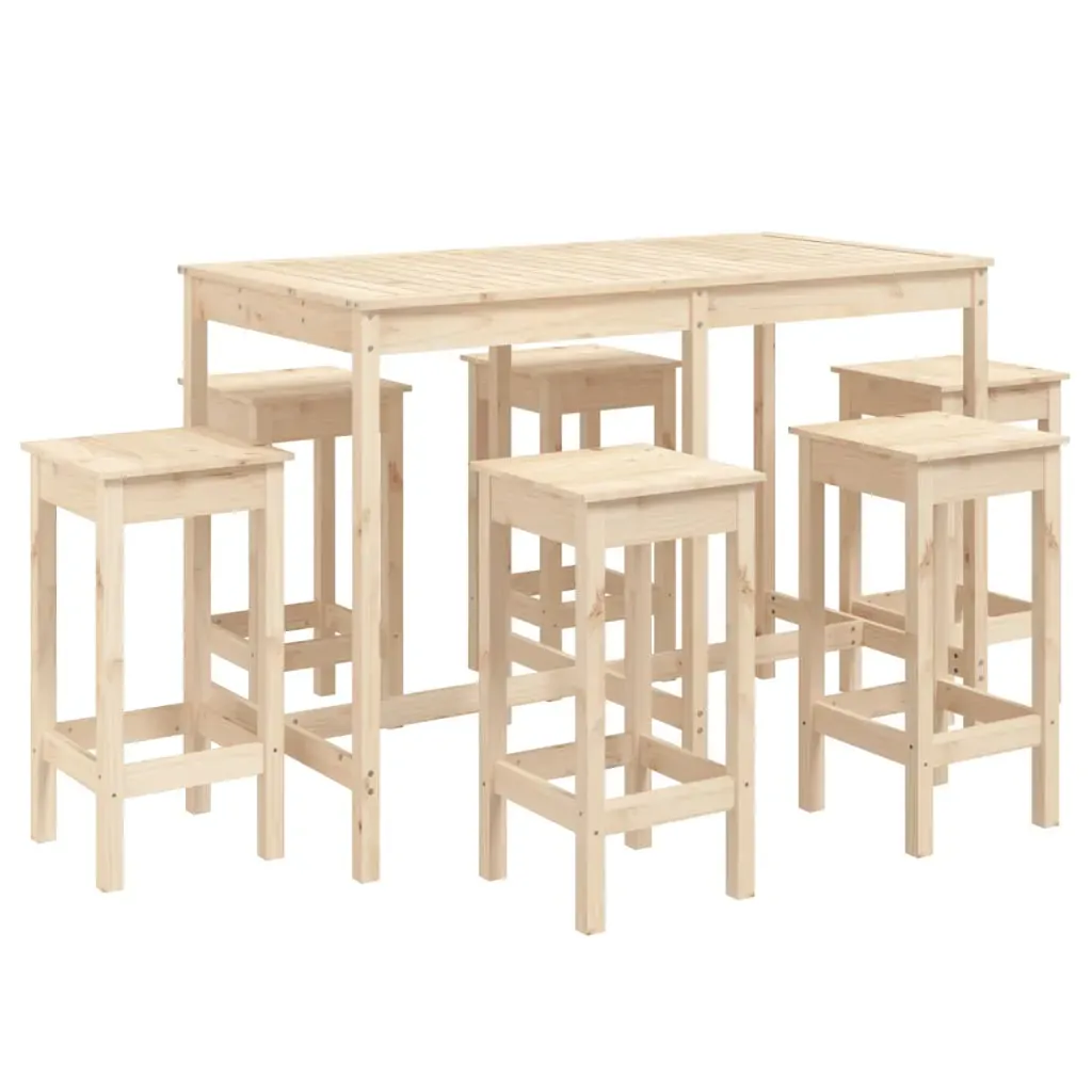 7 Piece Garden Bar Set Solid Pine Wood Price