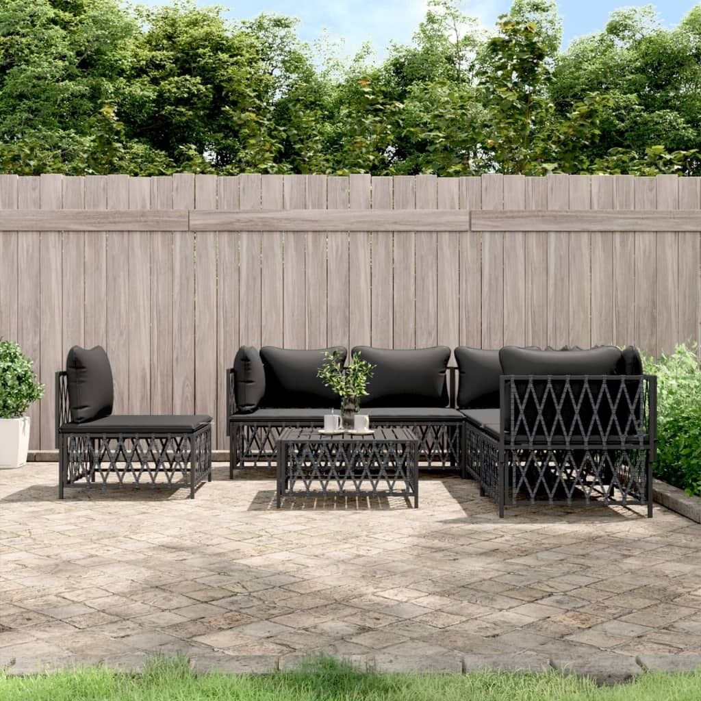 Garden Lounge Set with Cushions Steel Price
