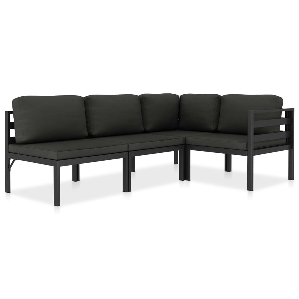 Garden Lounge Set with Cushions Aluminium Anthracite Price