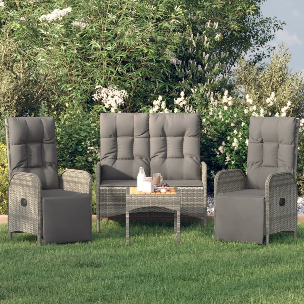 Garden Dining Set with Cushions Poly Rattan Price