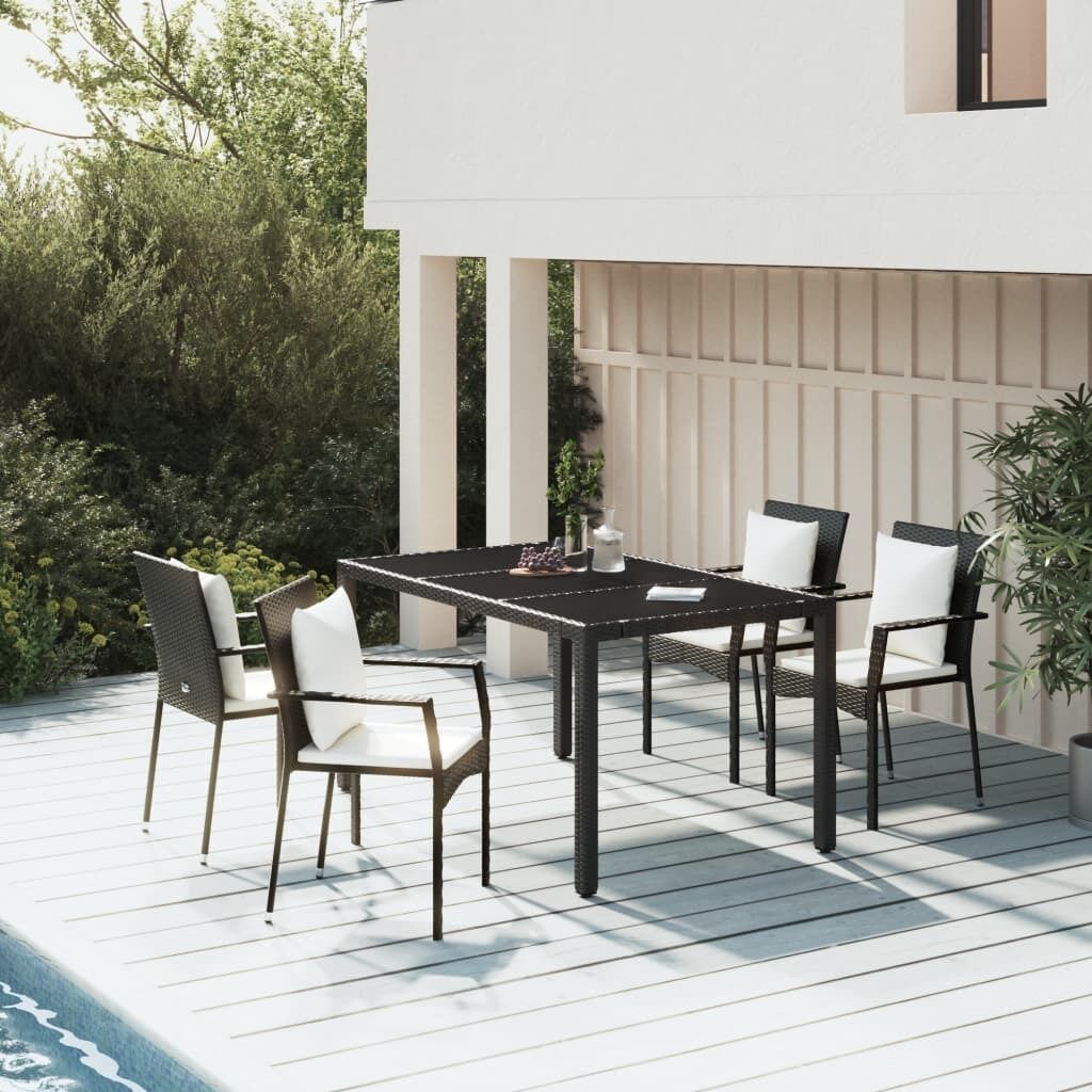 Garden Dining Set with Cushions Poly Rattan Price