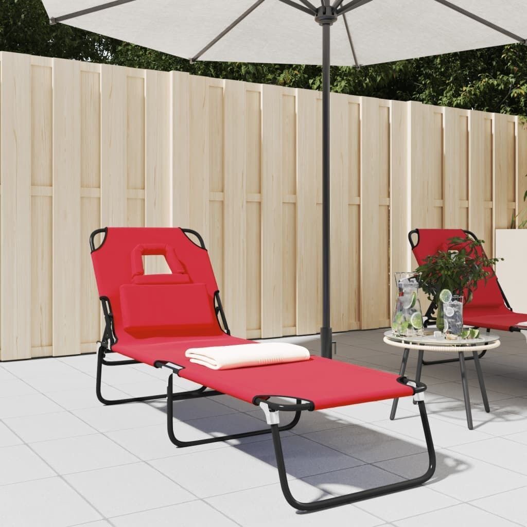Folding Sun Lounger Oxford Fabric and Powder-coated Steel Price