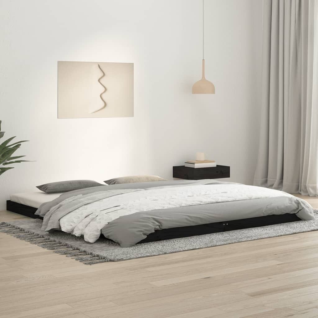 Bed Frame without Mattress White 183x203 cm King Solid Wood Pine Price