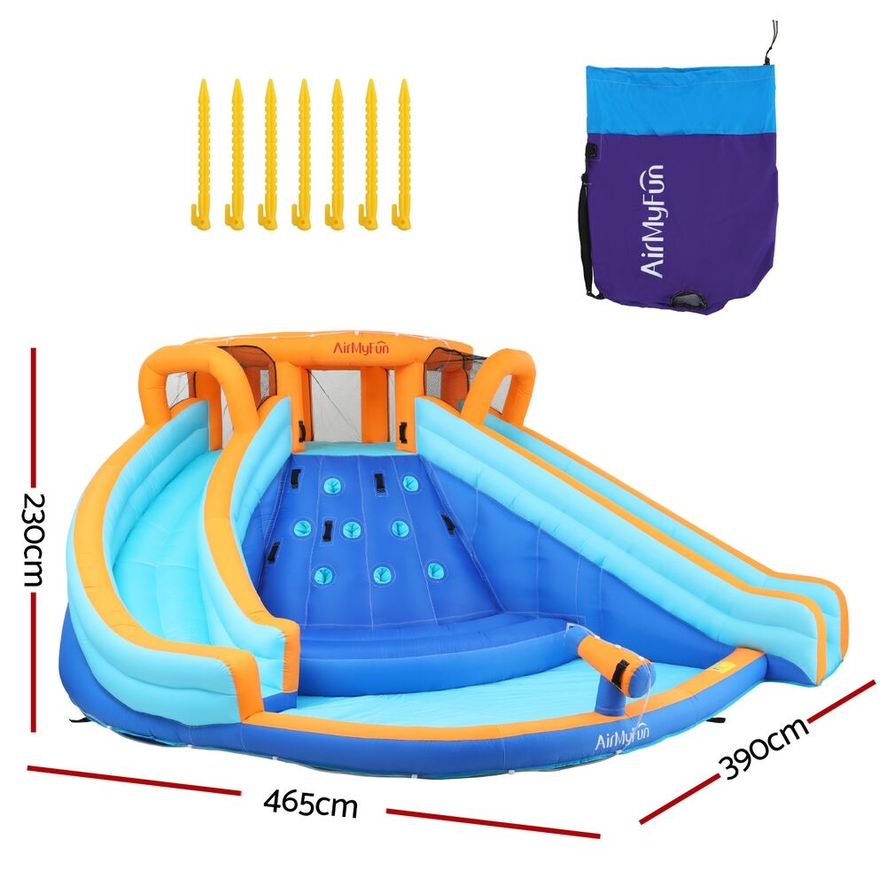 AirMyFun Kids Inflatable Pool Water Double Slide Park Jumping Castle 465X390CM Price