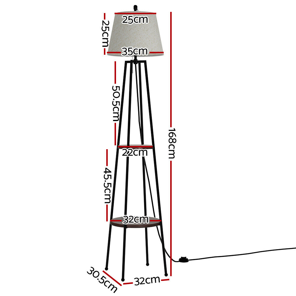 Floor Lamp 2 Tier Shelf Storage LED Light Stand Home Living Room Upright Price