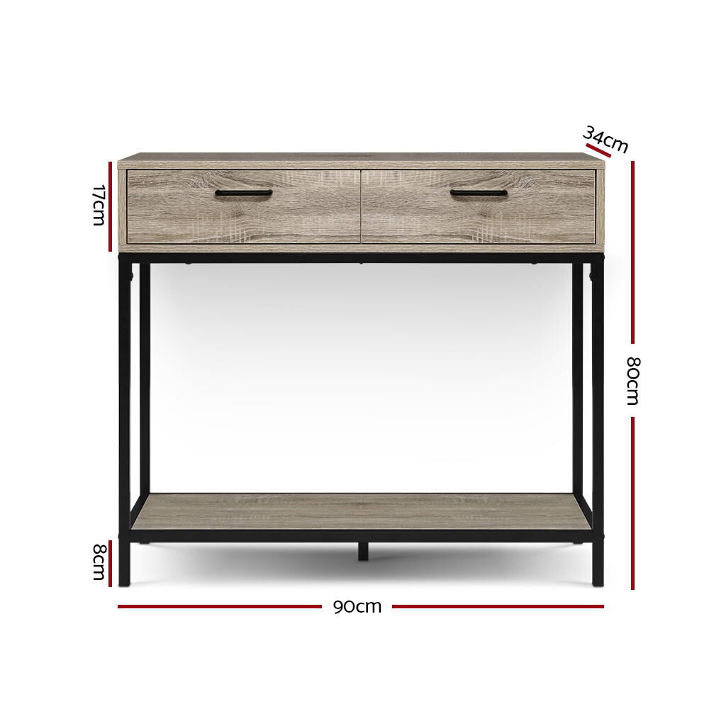 Hallway Console Table Hall Side Entry Display Desk Drawer Storage Oak Price