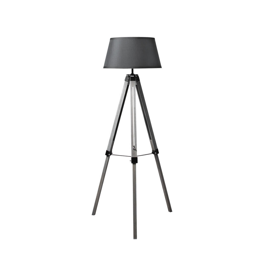 Tripod Wooden Floor Lamp Shaded Grey Price