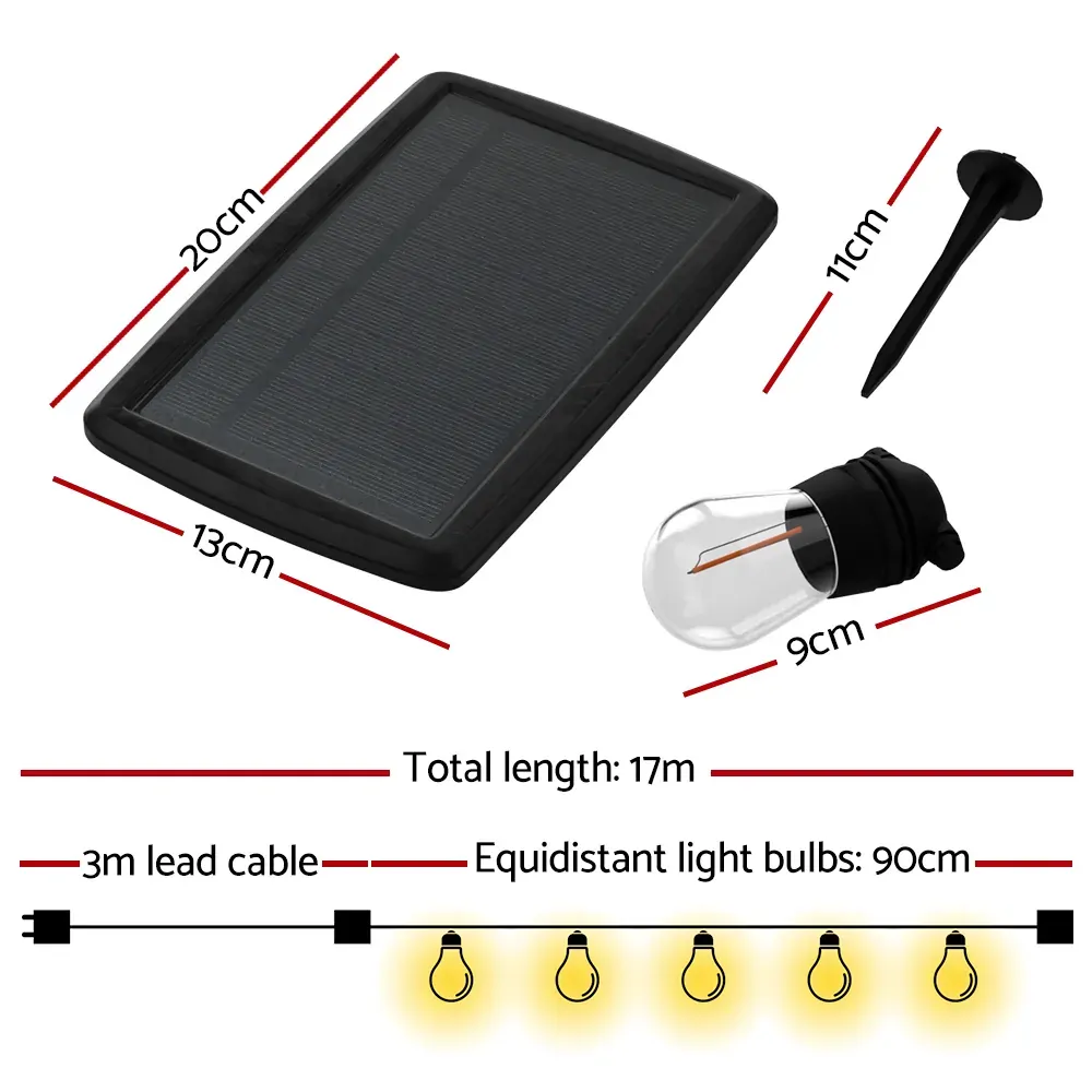 17m Solar Festoon Lights Outdoor LED String Light Christmas Party Decor 2pcs Price