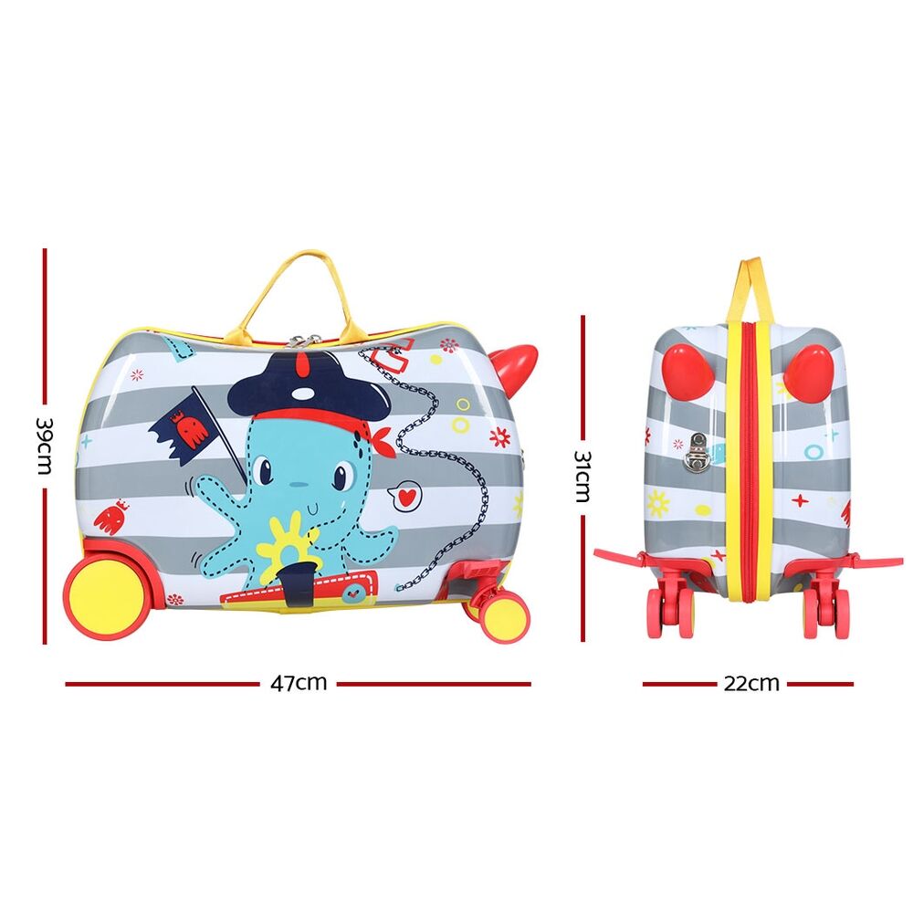 Wanderlite 17" Kids Ride On Luggage Children Suitcase Trolley Travel Octopus Price