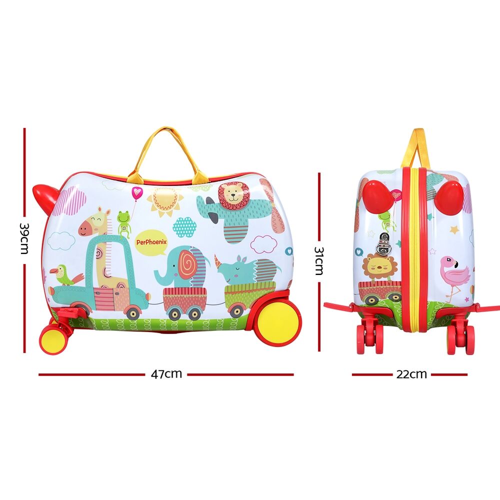Wanderlite 17" Kids Ride On Luggage Children Suitcase Trolley Travel Zoo Price