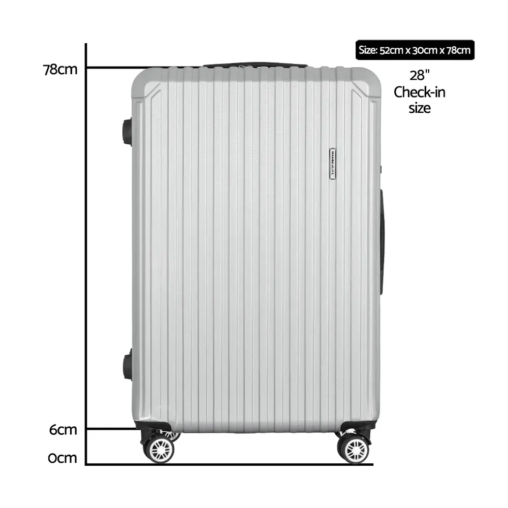 28'' Luggage Travel Suitcase Set TSA Carry On Hard Case Light Grey Price